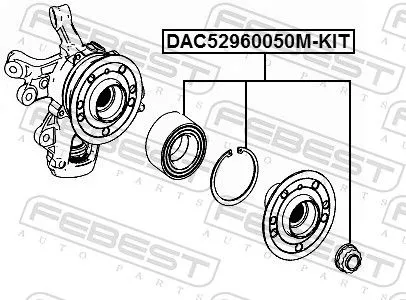 FEBEST Wheel Bearing Kit (DAC52960050M-KIT)