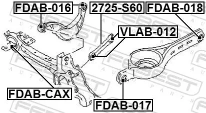 FEBEST Mounting, control/trailing arm (FDAB-018)