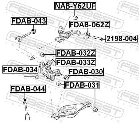 FEBEST Mounting, control/trailing arm (FDAB-034)