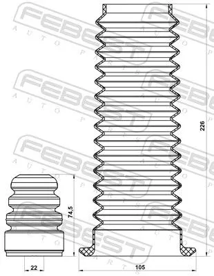 FEBEST Dust Cover Kit, shock absorber (FDSHB-FSTVIIF-KIT)
