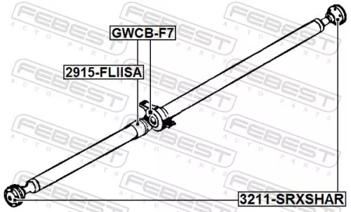FEBEST Bearing, propshaft centre bearing (GWCB-F7)