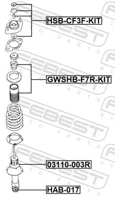 FEBEST Dust Cover Kit, shock absorber (GWSHB-F7R-KIT)