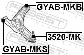 FEBEST Mounting, control/trailing arm (GYAB-MKB)