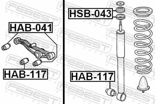 FEBEST Bush, shock absorber (HAB-117)
