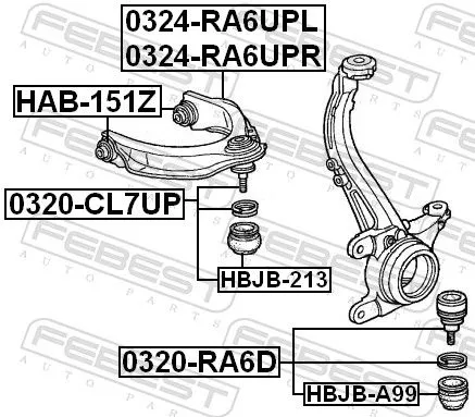 FEBEST Mounting, control/trailing arm (HAB-151Z)