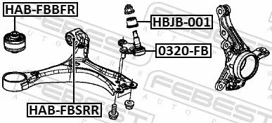FEBEST Mounting, control/trailing arm (HAB-FBSRR)