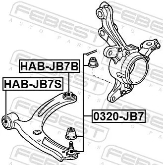 FEBEST Mounting, control/trailing arm (HAB-JB7B)