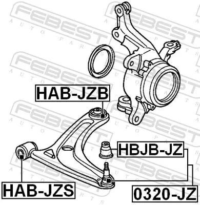 FEBEST Mounting, control/trailing arm (HAB-JZS)