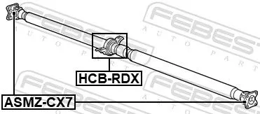FEBEST Bearing, propshaft centre bearing (HCB-RDX)