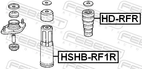 FEBEST Rubber Buffer, suspension (HD-RFR)