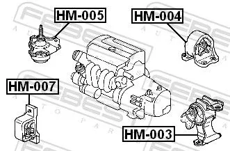 FEBEST Mounting, engine (HM-004)