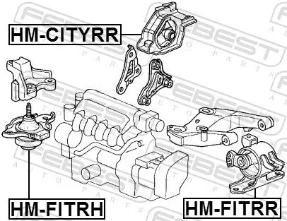 FEBEST Mounting, engine (HM-CITYRR)