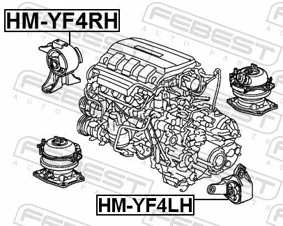 FEBEST Mounting, engine (HM-YF4RH)