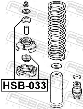 FEBEST Spacer Bush, shock absorber (HSB-033)