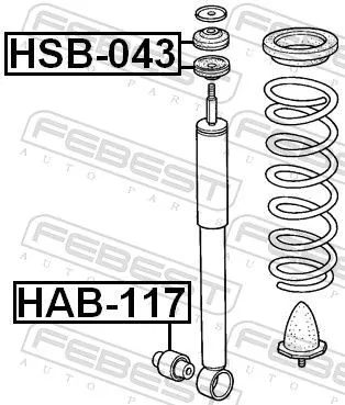 FEBEST Spacer Bush, shock absorber (HSB-043)