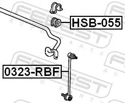 FEBEST Mounting, stabiliser bar (HSB-055)