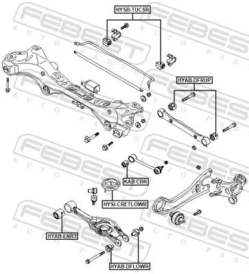 FEBEST Mounting, control/trailing arm (HYAB-DFLOWR)