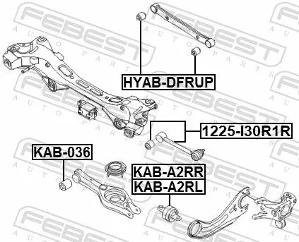 FEBEST Mounting, control/trailing arm (HYAB-DFRUP)