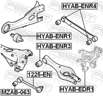 FEBEST Mounting, control/trailing arm (HYAB-ENR3)