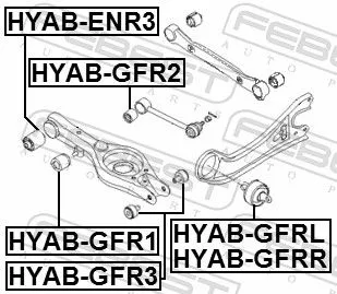 FEBEST Mounting, control/trailing arm (HYAB-GFR3)