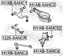 FEBEST Mounting, control/trailing arm (HYAB-SANC4)