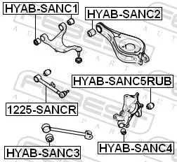 FEBEST Mounting, control/trailing arm (HYAB-SANC5RUB)