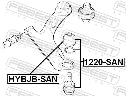 FEBEST Repair kit, supporting/ball joint (HYBJB-SAN)
