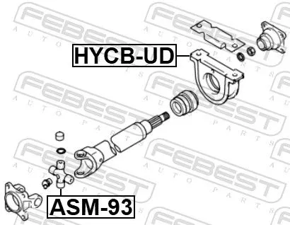 FEBEST Bearing, propshaft centre bearing (HYCB-UD)