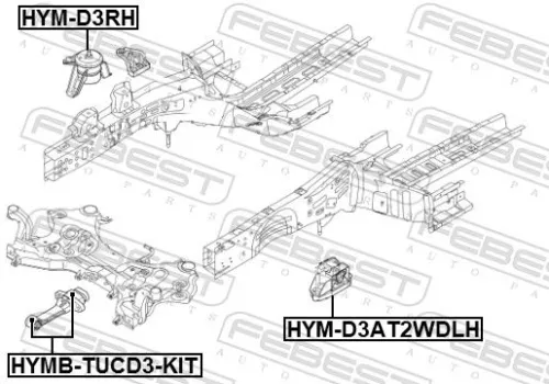 FEBEST Mounting, engine (HYM-D3AT2WDLH)