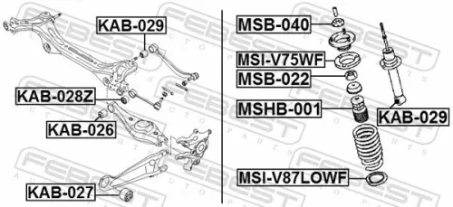 FEBEST Mounting, control/trailing arm (KAB-029)