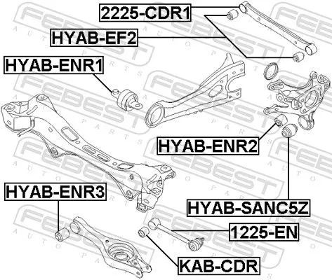 FEBEST Mounting, control/trailing arm (KAB-CDR)