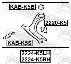 FEBEST Mounting, control/trailing arm (KAB-K5S)
