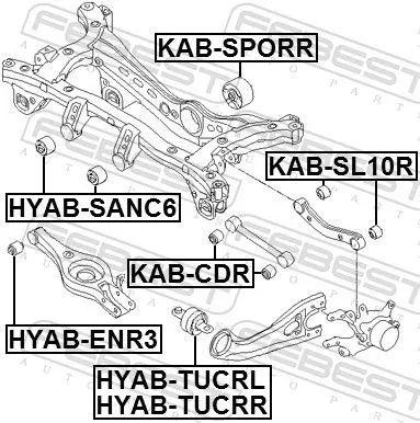 FEBEST Mounting, control/trailing arm (KAB-SL10R)
