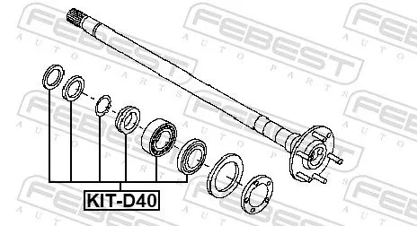 FEBEST Bearing, drive shaft (KIT-D40)