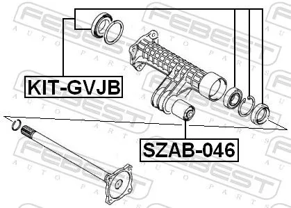 FEBEST Bearing, drive shaft (KIT-GVJB)