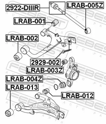 FEBEST Mounting, control/trailing arm (LRAB-004Z)