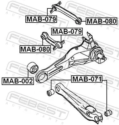 FEBEST Mounting, control/trailing arm (MAB-071)