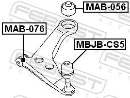FEBEST Mounting, control/trailing arm (MAB-076)