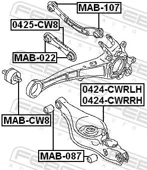 FEBEST Mounting, control/trailing arm (MAB-087)