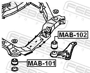 FEBEST Bushing, axle beam (MAB-102)
