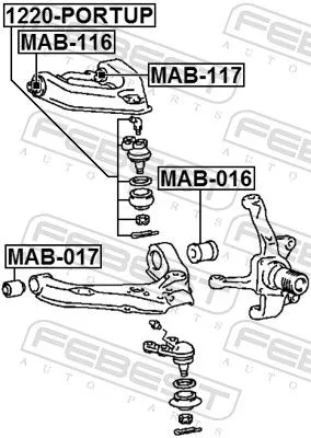 FEBEST Mounting, control/trailing arm (MAB-116)