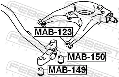 FEBEST Bushing, axle beam (MAB-150)
