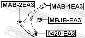 FEBEST Mounting, control/trailing arm (MAB-2EA3)