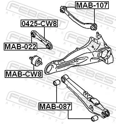 FEBEST Mounting, control/trailing arm (MAB-CW8)