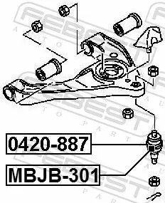 FEBEST Repair kit, supporting/ball joint (MBJB-301)