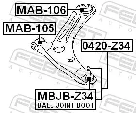 FEBEST Repair kit, supporting/ball joint (MBJB-Z34)