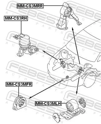 FEBEST Mounting, engine (MM-CS3MRR)