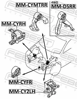 FEBEST Mounting, engine (MM-CY2LH)