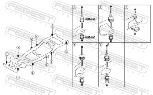 FEBEST Bushing, axle beam (MSB-066)