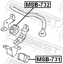 FEBEST Mounting, stabiliser bar (MSB-732)